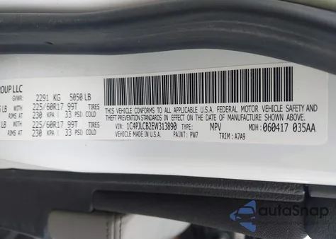 2014 Jeep Cherokee Latitude z USA, uszkodzony, nr VIN 1C4PJLCB2EW313890